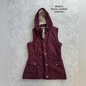 Snobbish Collection Maroon Hooded Vest
